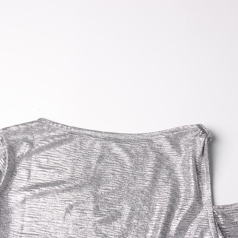 Sassy & Spicy 2025 Summer Shiny Off-Shoulder Slimming Top for Women