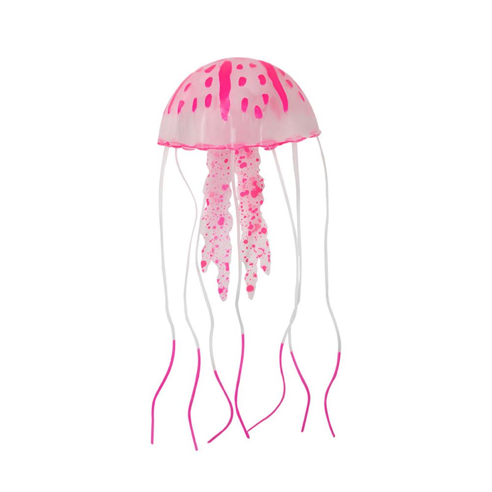 2 PCS Jellyfish Fish Tank Decorations, Soft Silicone Simulation Jellyfish Ornament With Vacuum Suction Cup, Fish Tank Jellyfish Glow Decorations For F