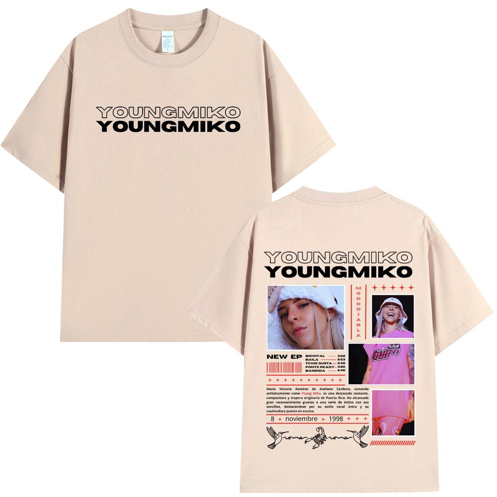 Rapper Young Miko Att Album Tshirt Tour Merch Short Sleeve Tee Shirt Unisex Women Clothes Loose Cotton Tshirts Streetwear Unisex