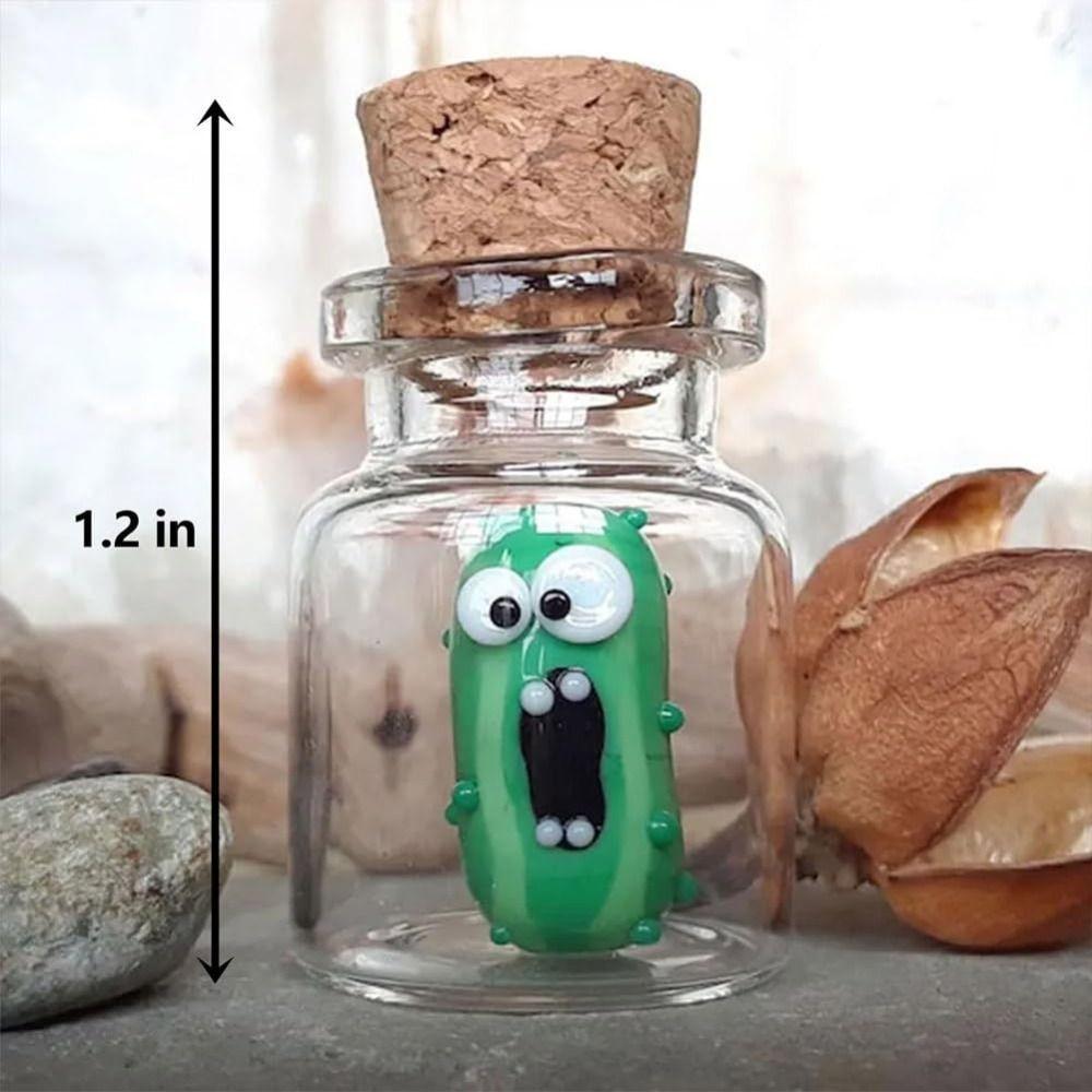 Miniature Glass Screaming Pickle In A Bottle Funny Small Glass Screaming Pickle Home Decor Ornament Handmade For Pickles Lovers