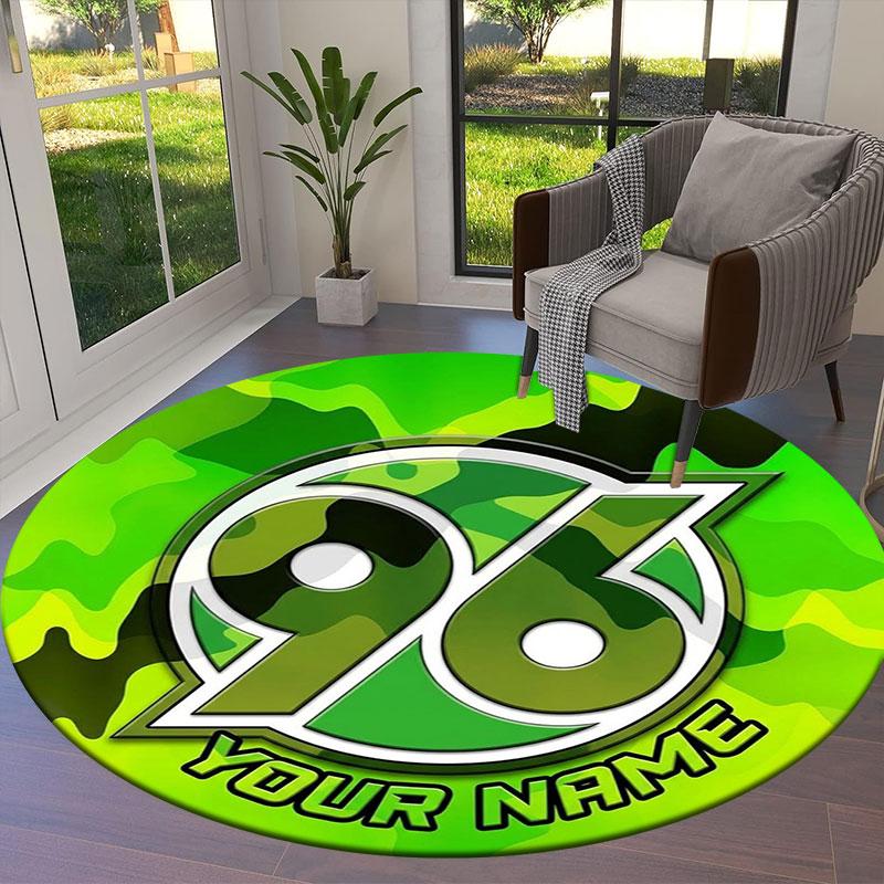 Hannover 96 Custom Name Round Area Rug,Carpet Rug for Living Room Bedroom Sofa Playroom Decor,Non-slip Floor Mat