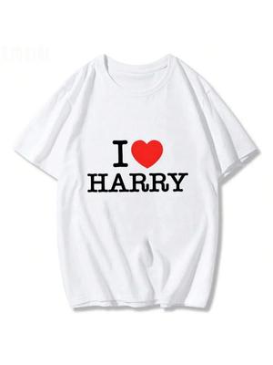 I Love Harry Classic T-Shirts Graphics T Shirt Short Sleeve Tee Shirt Men's Women Casual 100% Cotton T-Shirt Hip Hop Sweatshirt