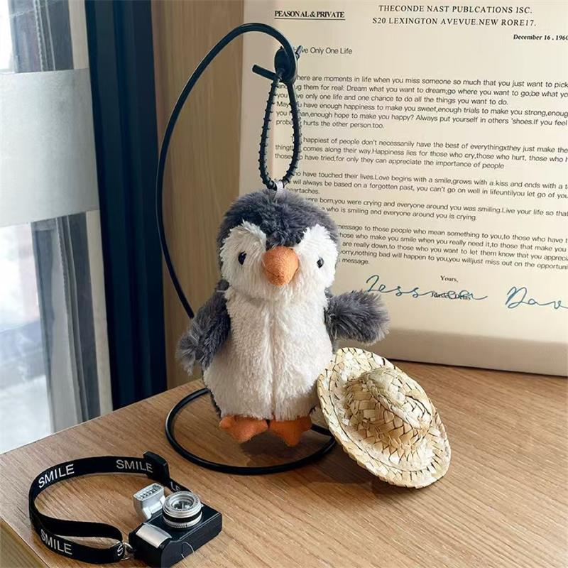 Dibujos Animados Lindo Pingüino Peluche Muñeca Juguetes Llavero Colgante Bolsa Adornos Colgantes Amuleto Mochila Llavero Femenino Regalo de Navidad Cumpleaños