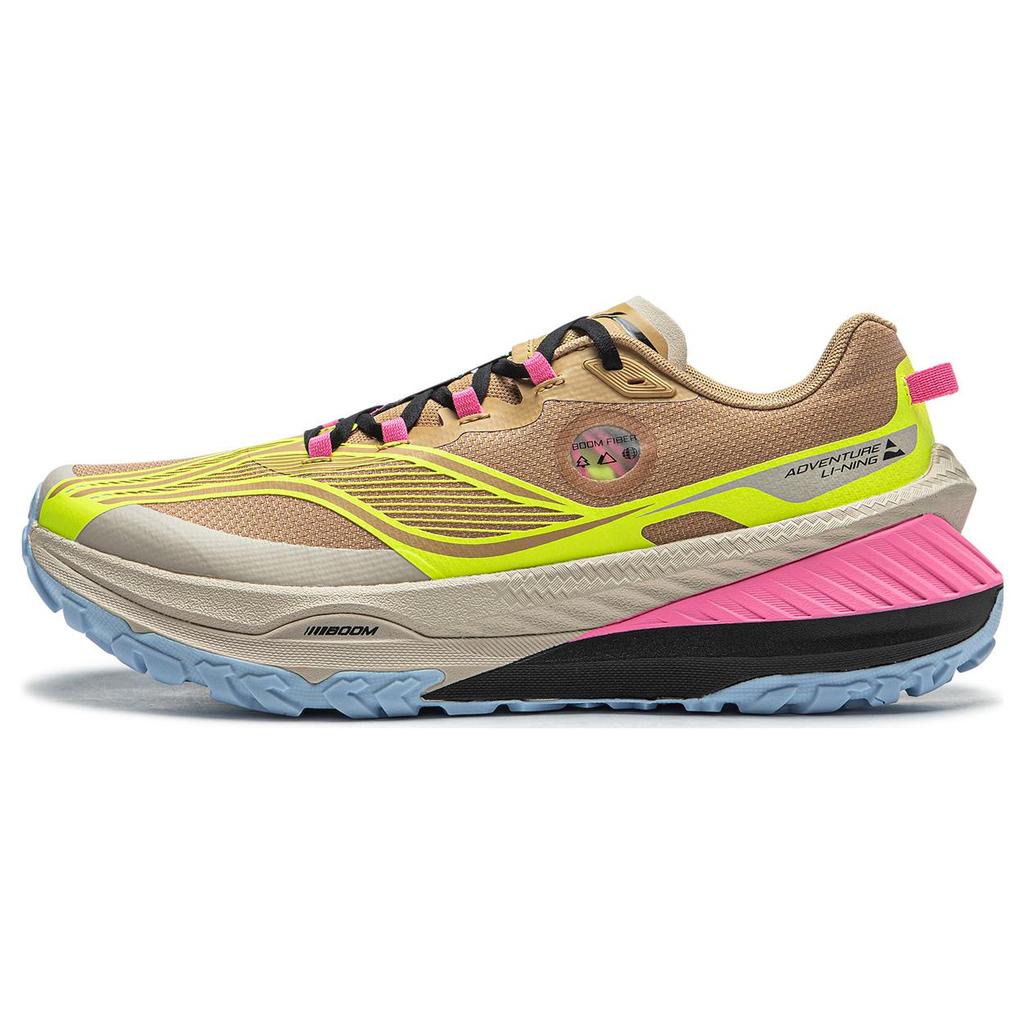 New LiNing Dilu Cushioning Anti Slip And Wear Resistant Low Top Running Shoes Men's Yellow Brown ARNT003-6