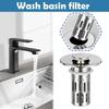 Waschbeckenstöpsel Universal Rebound Chrom Spülbeckenfilter Einfacher Drucktyp Haarfänger Waschbecken Pop-Up Badezimmer Waschbeckenablauf Stöpsel