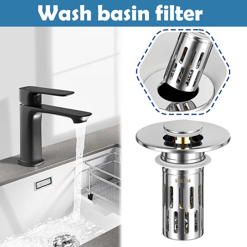 Anti Odor Pop-Up Bounce Core Sink Strainer Basin For Kitchen Bathroom Stainless Steel Floor Drain Filter Washbasin Plug