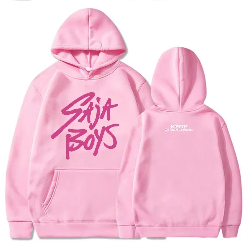2025 KPop Demon Hunters Saja Boys Hoodie Long Sleeve Movie Printing Sweatshirt Hooded Fleece Casual Female Pullovers Streetwear
