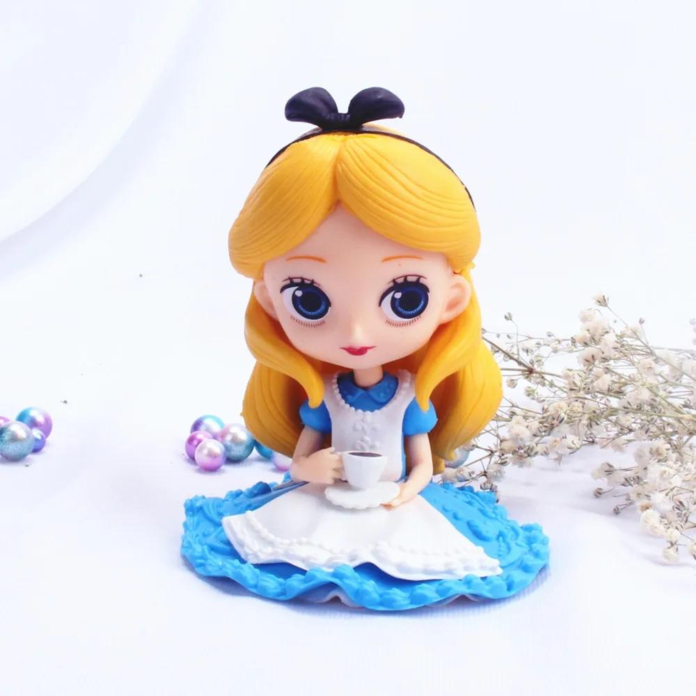 Kawaii Disney Princess Alice Sofia Snow White Cake Topper Decoration Collectible Ornament Model Doll For Girls Birthday Gift Toy