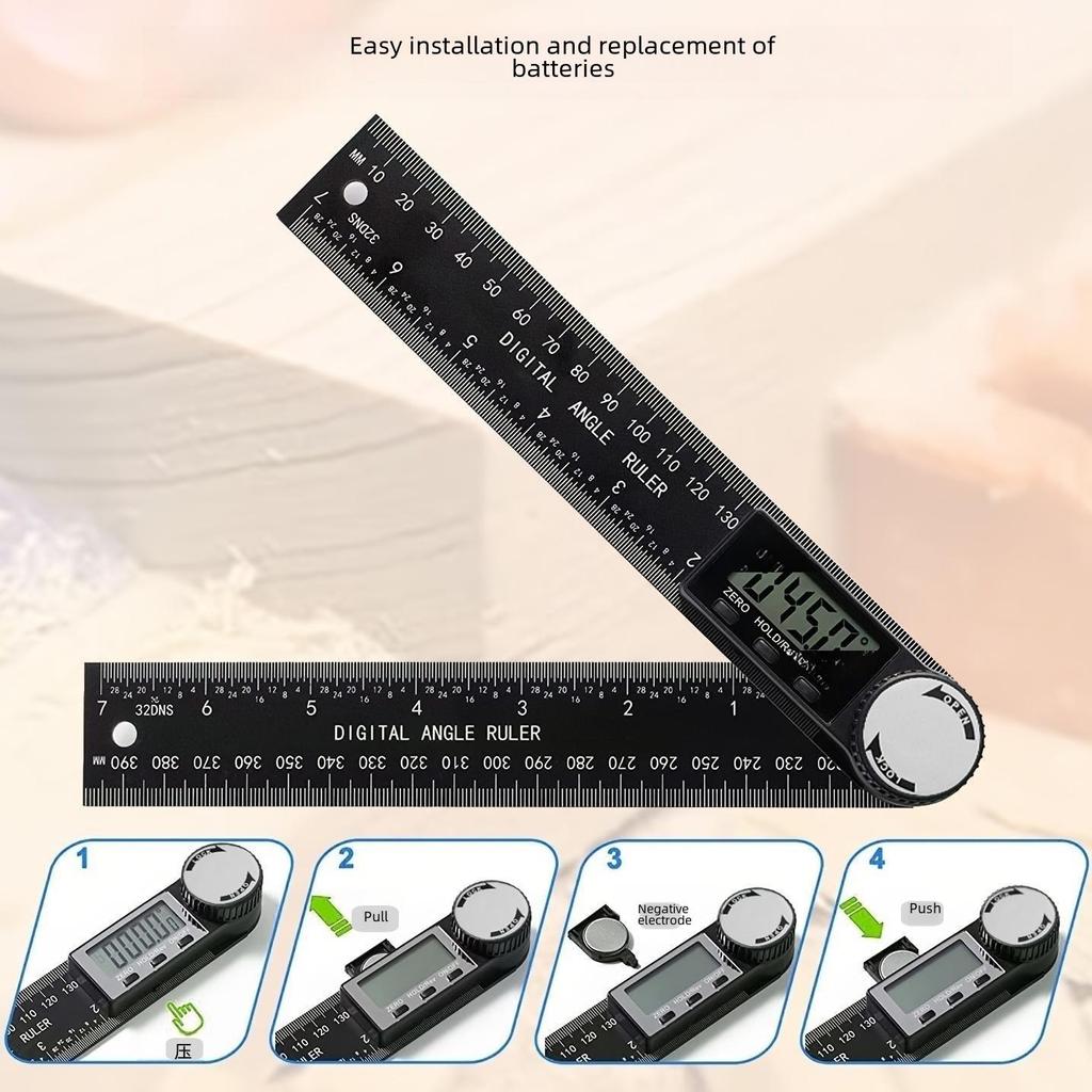 360° Multi-Function Digital Protractor & Angle Ruler for Woodworking
