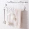 Camellia No-Punch Adhesive Bathroom Towel Bar with Hooks