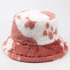 CNTANG New 2024 Women Bucket Hat Autumn And Winter Warm Cow Print Plush Fashion Panama Casual Hats For Ladies Fisherman Caps