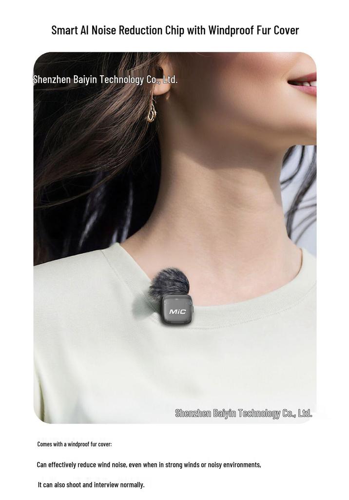 Dual Wireless Lavalier Microphone with Digital Display & AI Noise Reduction for Video Streaming & Live E-commerce