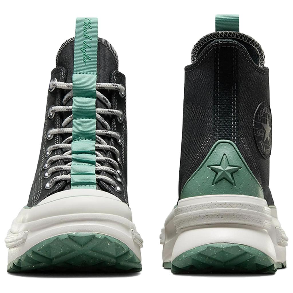 Converse Run Star Legacy Comfortable Versatile High-top Canvas Shoes Unisex Black and Green