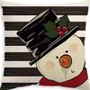 Christmas Pillowcase Linen Print Elk Snowman Home Decoration Sofa Cushion Cover