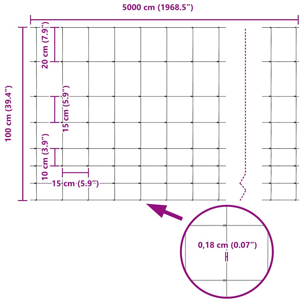 Ground Fix Welded Wire Fence 25 x 1 m (W x H)