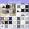 Stylish Geometric Cushion Cover With Dotted Grid And Triangular Patterns For Modern Decor