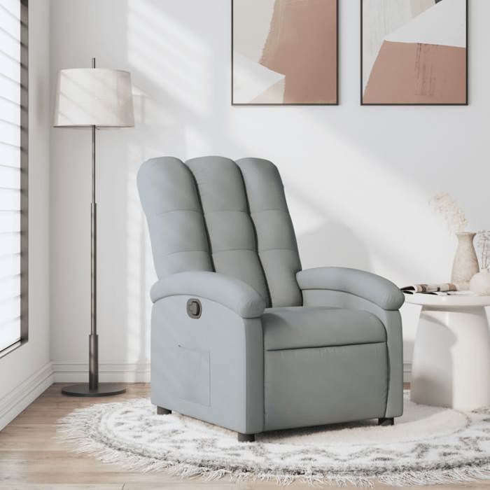 VidaXL Recliner, Relaxation Chair with Backrest, Seat with Footrest, Living Room TV Armchair, Modern, Grey 371727