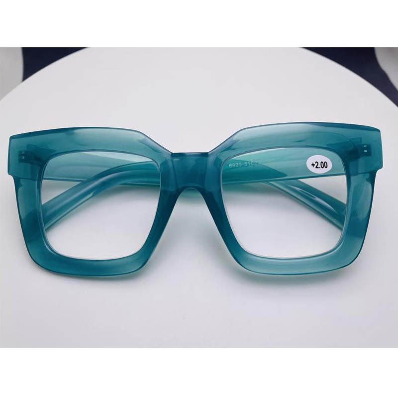 Reading Eyewear Female Presbyopic Oversized to Optics 0 Lens Transparent Ladies celebrity Square Fashion New Clear Rectangular Trendy +6.0