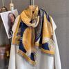 New 185*65cm Autumn/Winter Scarf Warm Tassel Shawl Women's Floral Imitation Cashmere Thick Warps Coldproof Windproof Blanket
