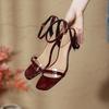 Fairy Wind Transparent High-heeled Sandals Female Thin-heeled Sexy 2025 New Summer Nude Square Head Word with High Heels