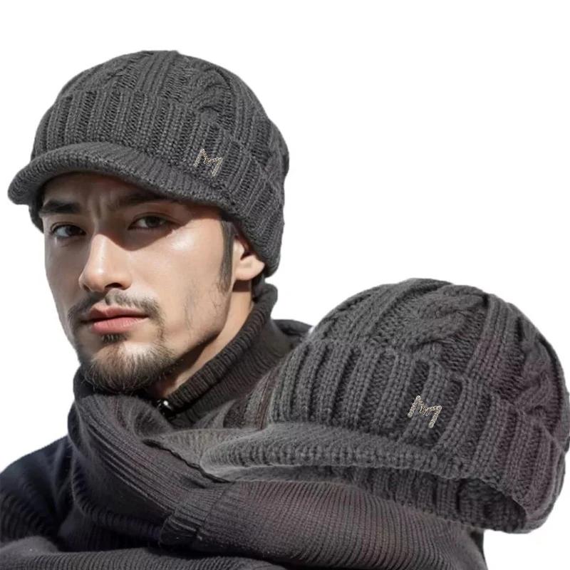 1pc Unisex Winter Warm Fleece Beanie hat,Trendy Casual Outdoor Running  Knit Dandy Pullover with Brim,Suitable for Skiing,sports