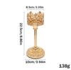 3 Piece Gold Hollow Crown Candle Holder European Style Iron Electroplated Finish For Living Room Dining Wedding Party Decor