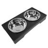 Elevated Dog Bowls Prevent Slip Height Adjustable Raised Dog Bowl Stand with 2 Stainless Steel Food
