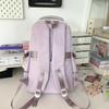 Women Large Capacity Schoolbag Campus Color Block Backpack Multi-Compartment Student Travel Backpack