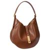 Polo Ralph Lauren Polo ID Gold Hardware Leather Dumpling Shoulder Bag Small Women Shoulder Bag Brown WAPOBAG02V20147200