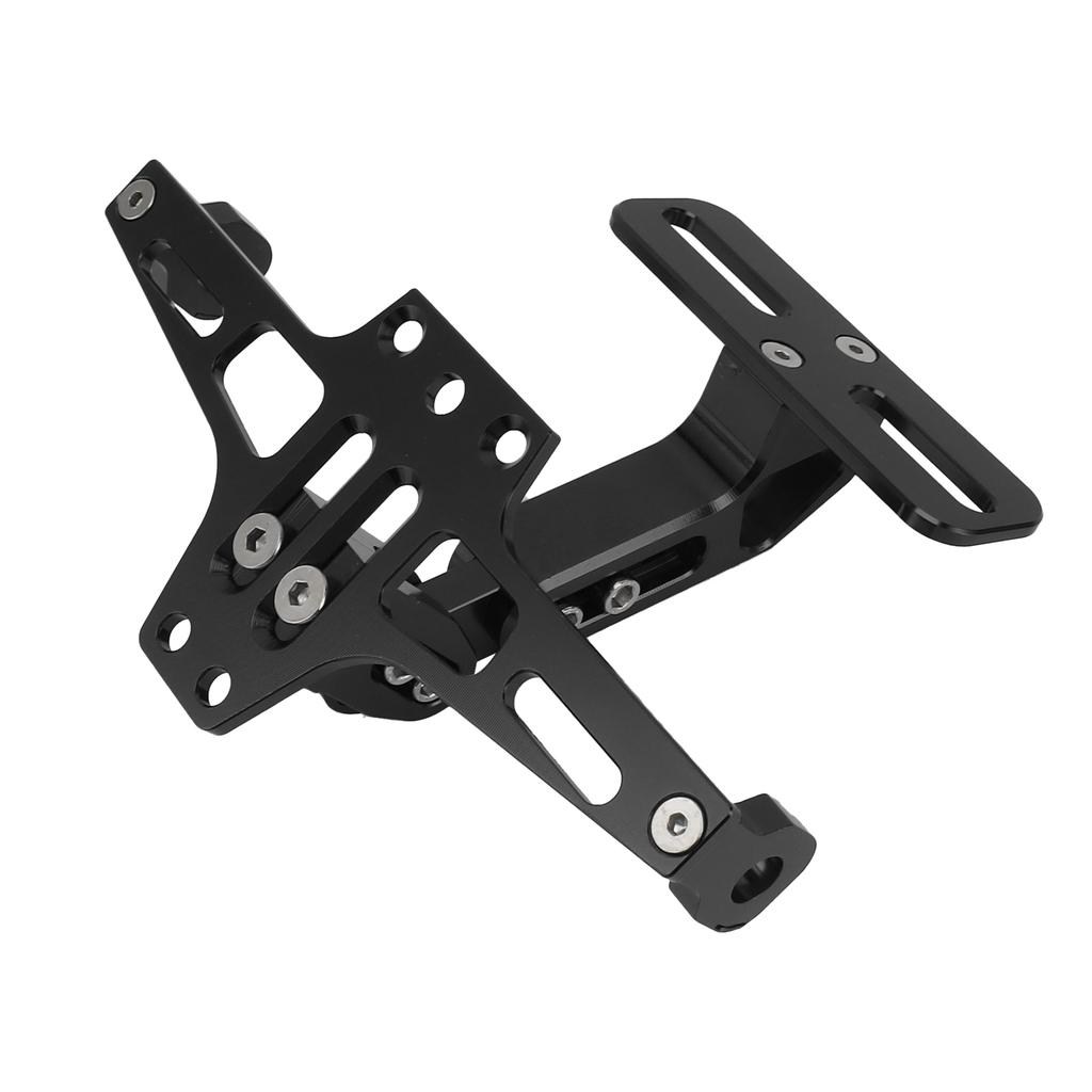 Motorcycle License Plate Bracket CNC Aluminium Alloy Universal Adjustable Motorcycle License Plate Holder Black