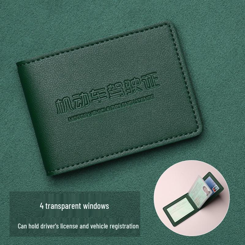 Men's Leather Dual Card Holder & Driving License Sleeve