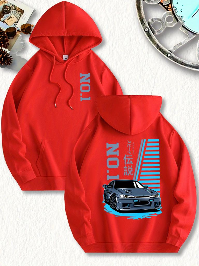 New Stylish MenS Hoodie Designed Like a Cool Sports Car Perfect for Casual Wear with a Drawstring Hood Front Kangaroo Pocket