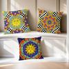 Mode Retro Karomuster Sonne Geometrie Kunst Bequemer weicher Kissenbezug für Sofa Wohnzimmer Heimbüro Deko Schutzhüllen