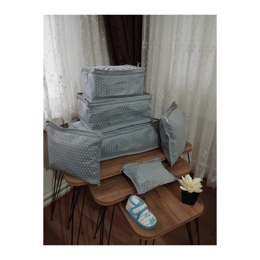 Polka Dot Pattern Baby Maternity Bag 6 Piece Organizer