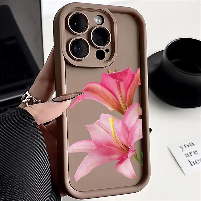 Lily Flower Case For Samsung Galaxy S21 S22 Ultra S21 Plus S20 FE A31 A51 A71 A53 A33 A73 A23 A50 A30 A70 A32 A72 A13 A04 A04E