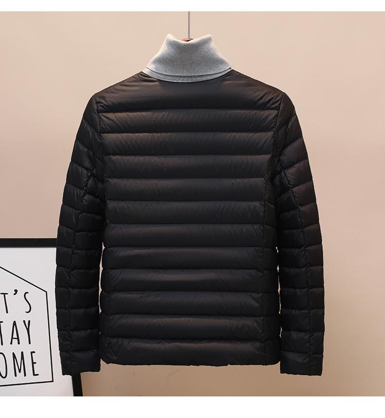 Women's 2025 White Duck Down Lightweight Jacket, Short Style, Convertible Round/V-Neck, Suitable for Autumn and Winter.