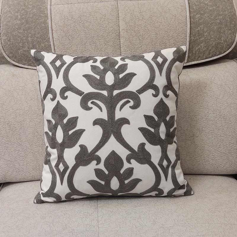 Nordic Minimalist Geometric Embroidered Pillow Cover for Sofa, Office, or Bedroom.