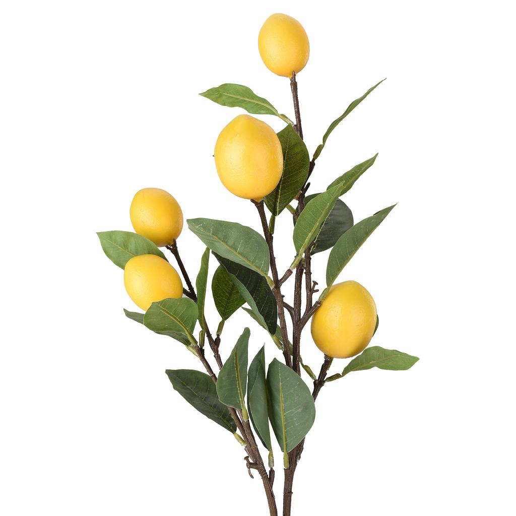 Artificial Lemons Branches Faux Lemons Fruit with Stem Fake Lemon Decoration for Kitchen Farmhouse Decor 67cm