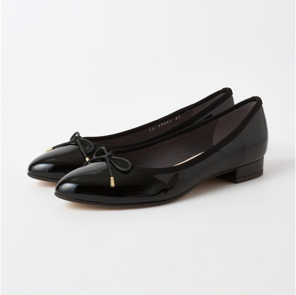Diana Low-Heel Flats, Made in Japan, Black, Size 22.5cm, 114115600009
