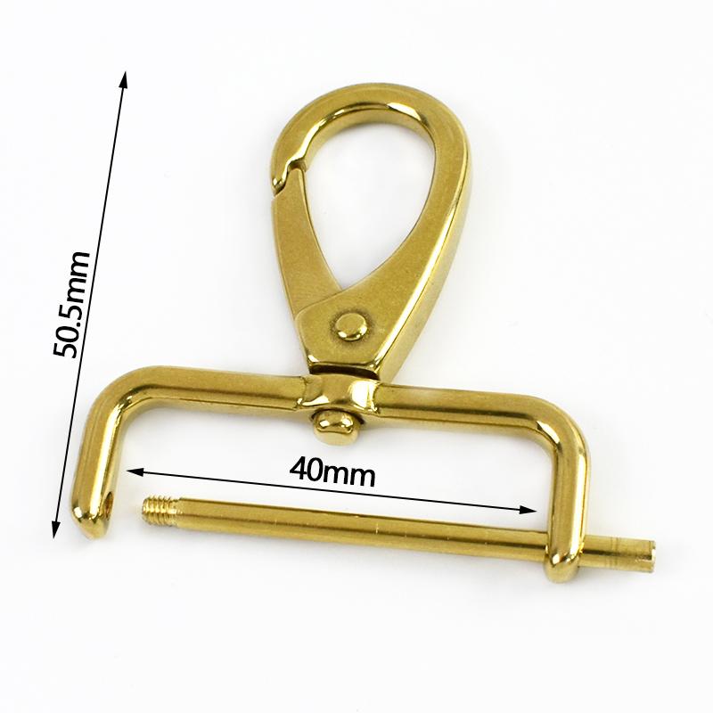 2Pcs 15-40mm Detachable Solid Brass Snap Hook Metal Swivel Lobster Buckle Backpack Carabiner Clips Clasp Dog Collar Bag Buckles