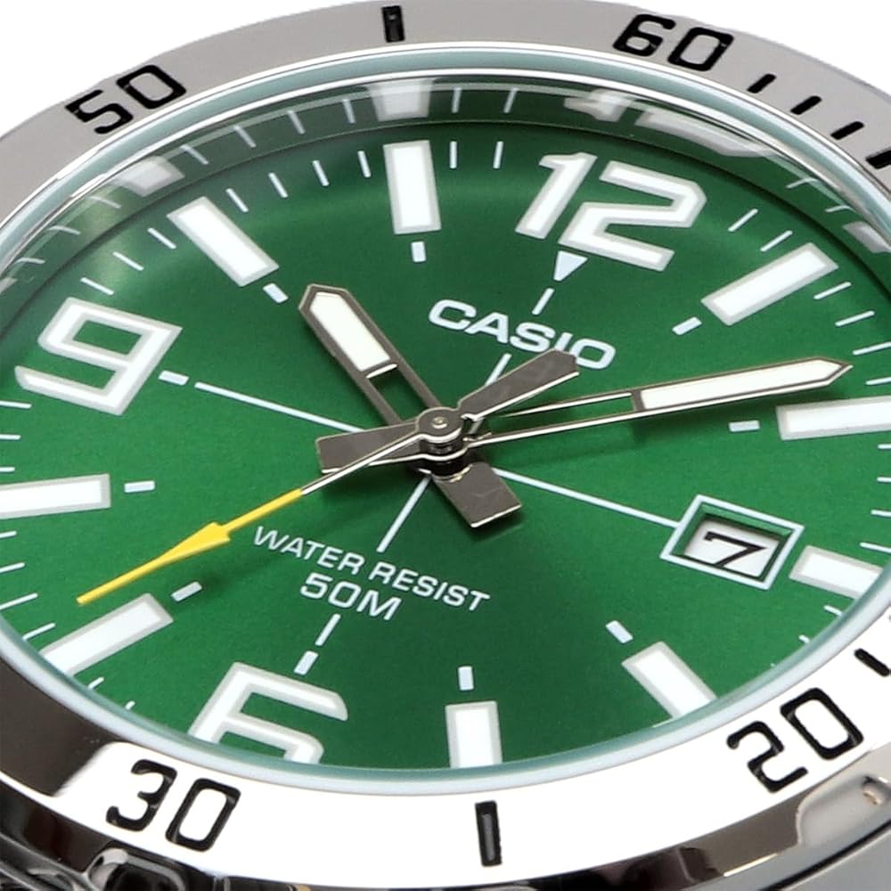 Casio Standard Analog Quartz Men's Watch MTP-VD01D-3BV Metal Band Green International Model