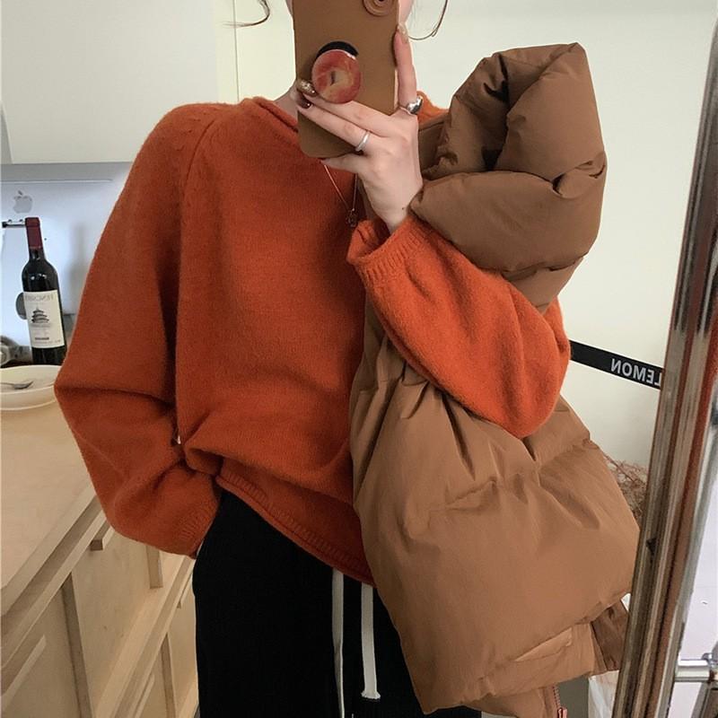 Women's Autumn and Winter Rolled Trim Gentle Pullover Knitted Sweater
