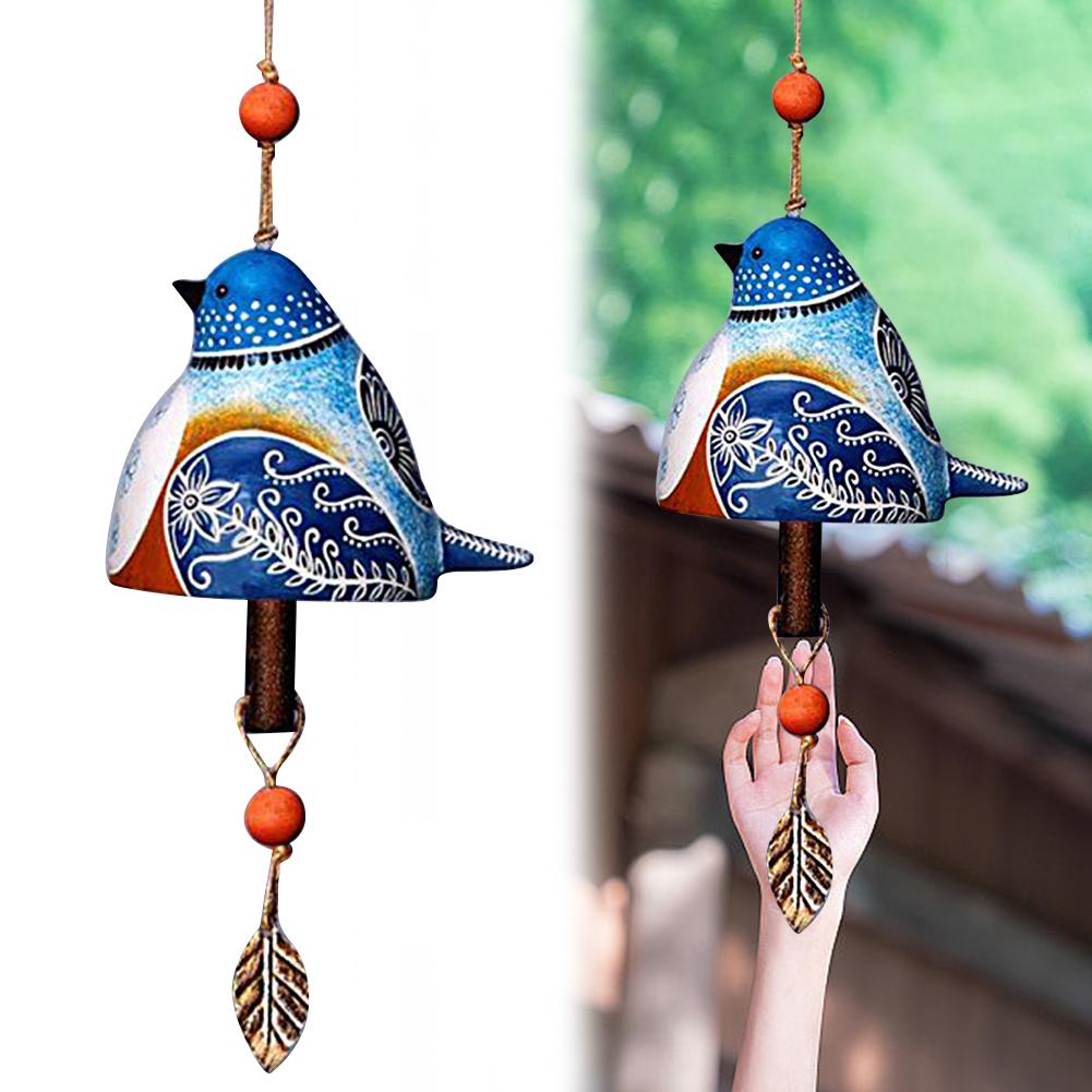 Cute Wind Bell Hanging Ornaments Bird Bell Chimes Bird Bell Wind Chimes for Wall Window Door Housewarming Gift