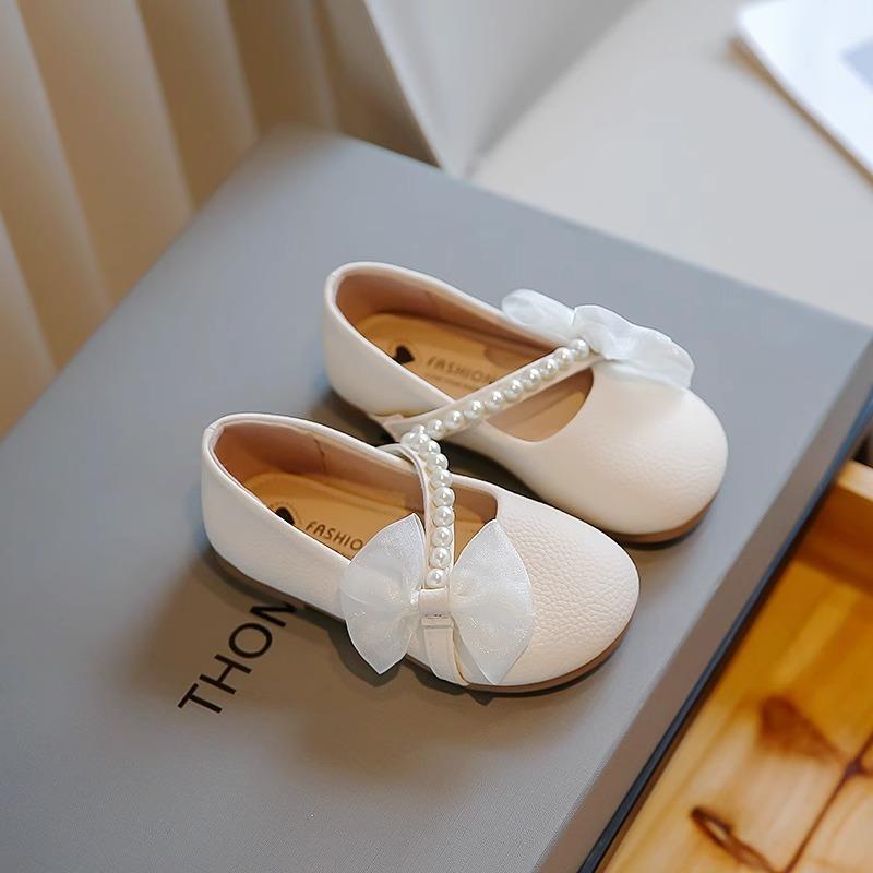 

Кожаная обувь для девочек, новые весенне-осенние туфли для маленьких девочек с жемчугом, модные детские туфли принцессы на мягкой подошве для маленьких девочек 23 белый