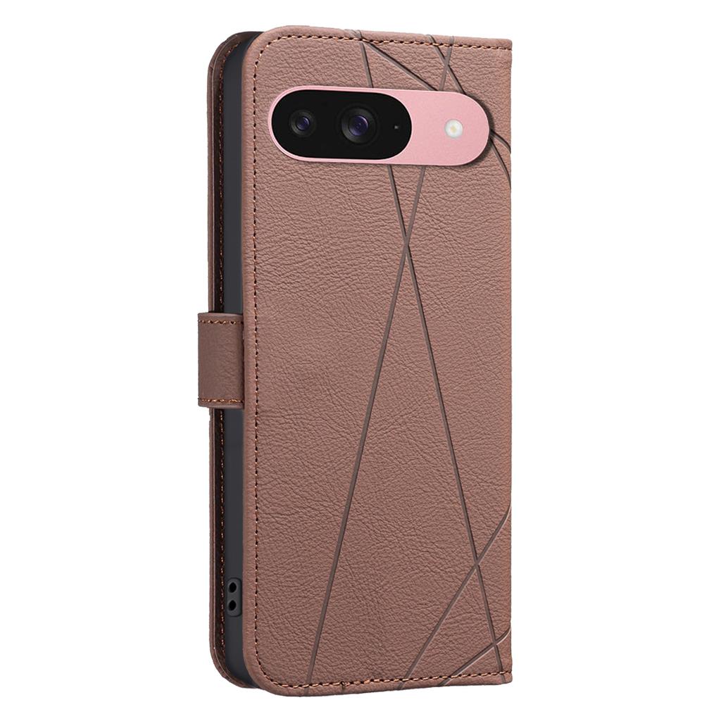 For Google Pixel 8 Pro Case BINFEN COLOR BF35 Geometry Imprinted Leather Phone Cover RFID Blocking Wallet Stand