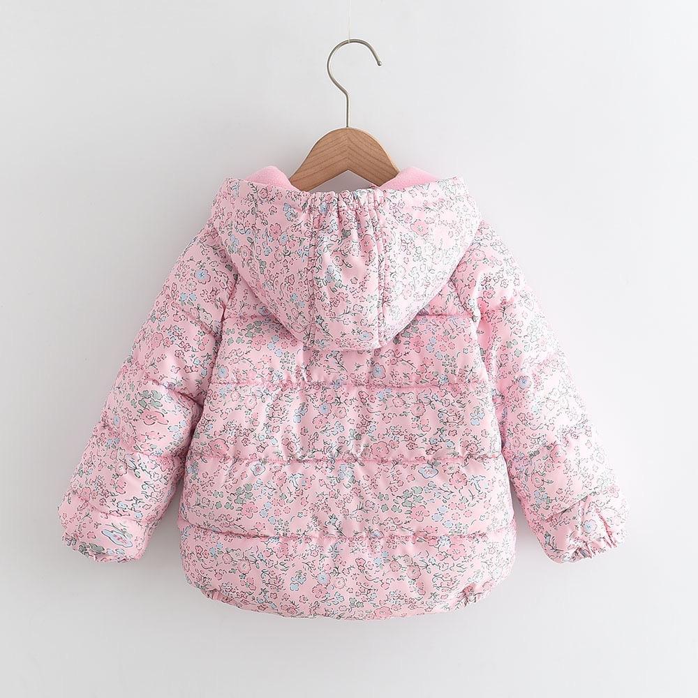 Winter Girls Printed Fashion Cute Fresh Hooded Children's Jacket