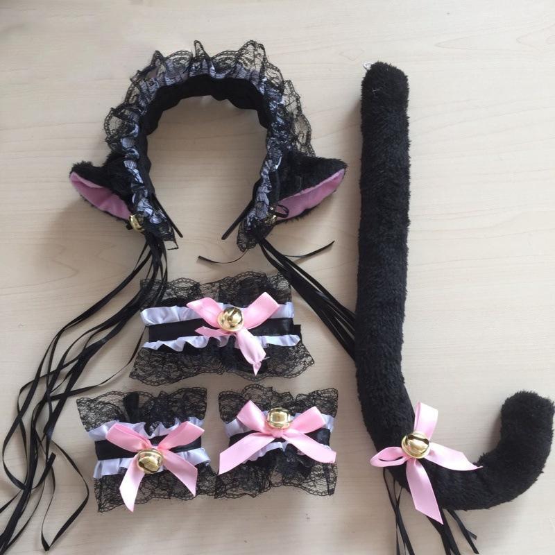 Cute Anime Cosplay chat oreilles Chat Queue Lot Déguisement Halloween Party Accessoires