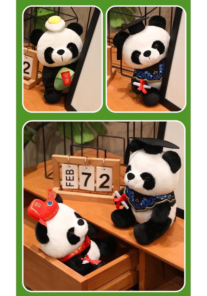Graduation Panda Plush: Cute God of Studies Ornament for Success