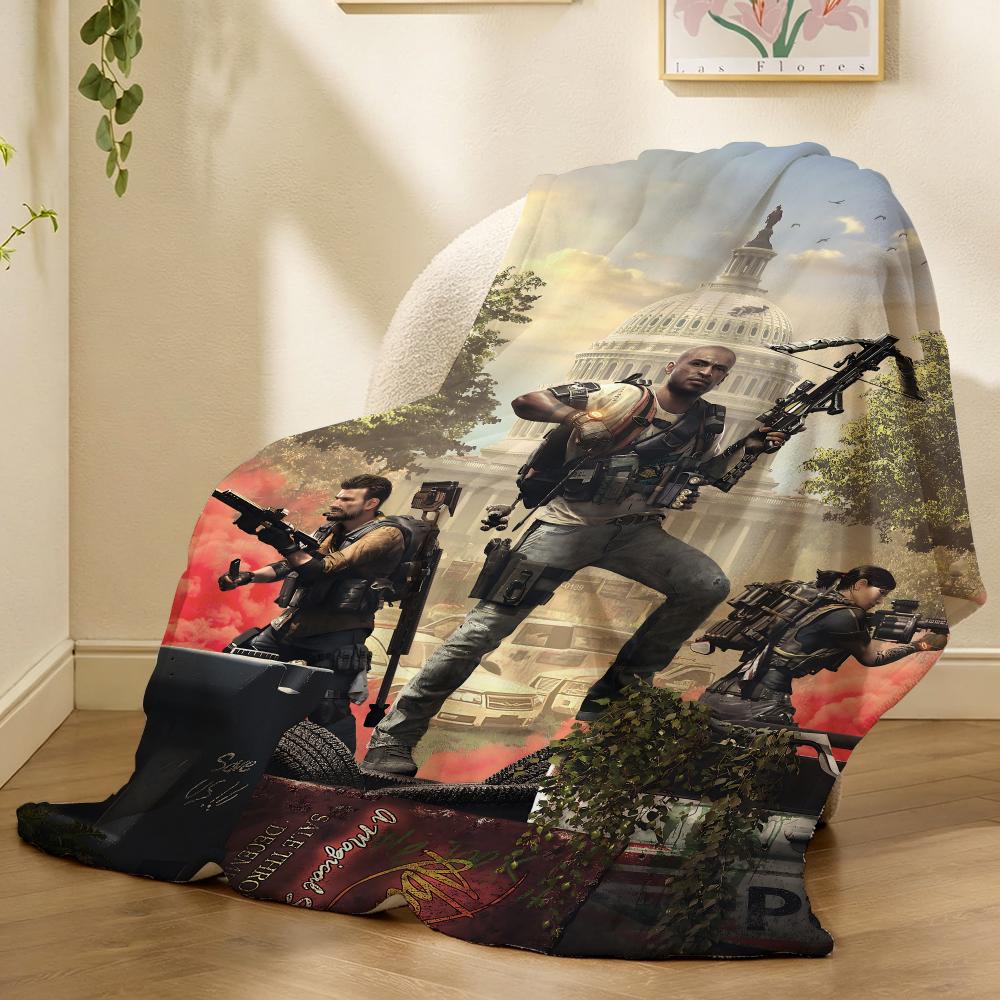 Tom Clancys The Division Game Throw 240G Flannel Blanket, Suitable For Sofas, Beds, Offices, Exquisite Gift Blankets