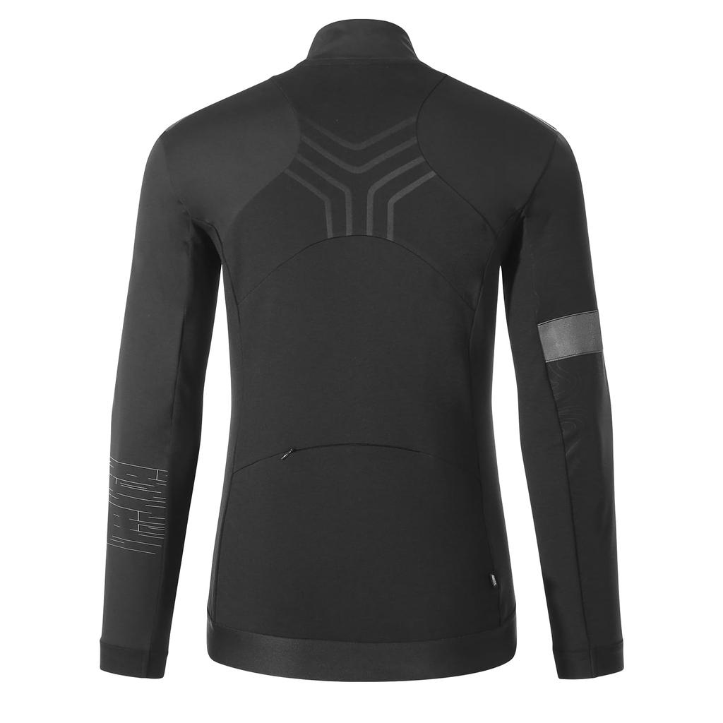 Santic Men's Winter Cycling Jersey, Windbreaker Jacket, 8-16°C, Fleece-Lined, Windproof, and Cold-Resistant, Size 2XL